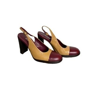 Vintage BeBe Leather Slingback Pumps Size 7.5